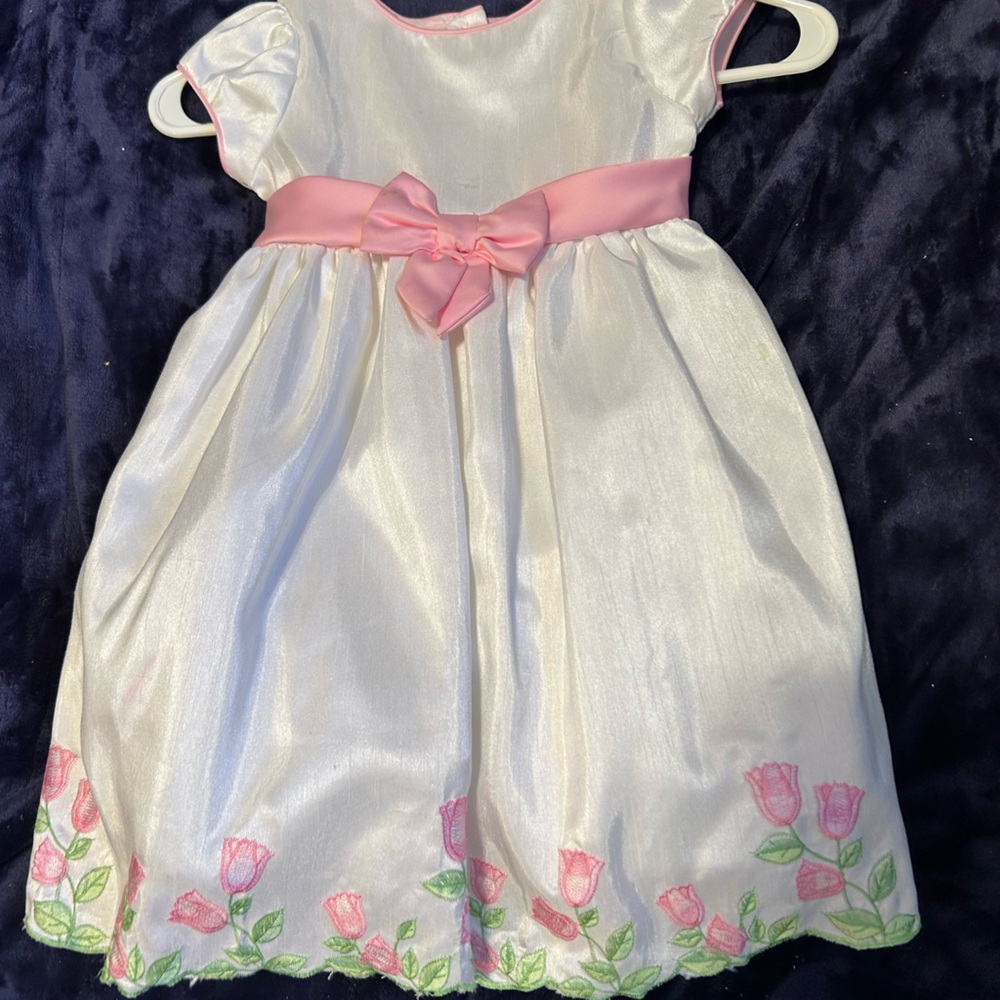 Girls Floral Embroidered Dress